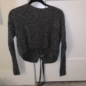 Cable Knit Lace Up Back Sweater